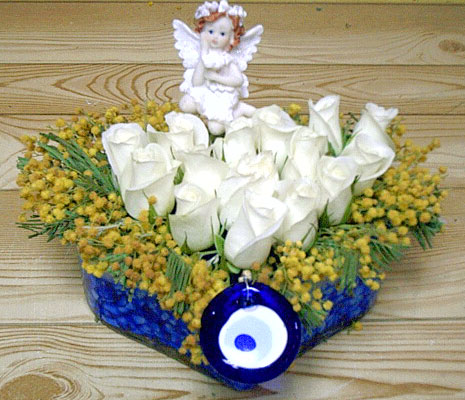 9 adet beyaz g�l oyuncak  Ankara Sincan uluslararas� �i�ek g�nderme 
