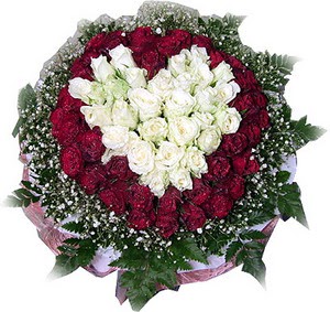  Ankara Sincan �i�ek yolla , �i�ek g�nder , �i�ek�i   27 adet kirmizi ve beyaz g�l sepet i�inde