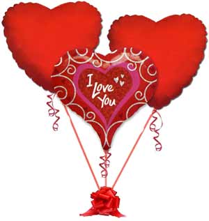  �i�ek sipari�i Ankara Sincan anneler g�n� �i�ek yolla  3 adet b�y�k boy kalp u�an balon