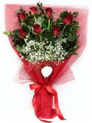 7 adet k�rm�z� g�lden buket tanzimi  Ankara Sincan hediye sevgilime hediye �i�ek 