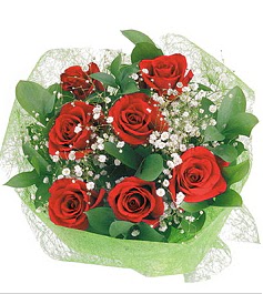 7 adet k�rm�z� g�lden buket tanzim  Ankara Sincan hediye sevgilime hediye �i�ek 