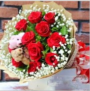 7 adet k�rm�z� g�l 2 adet 10 cm ay� buketi  Ankara Sincan 14 �ubat sevgililer g�n� �i�ek 