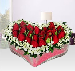 Kalp i�erisinde 10 adet k�rm�z� g�l  Ankara Sincan kaliteli taze ve ucuz �i�ekler 