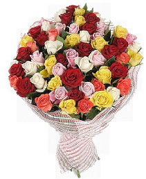 51 adet rengarenk g�l buketi  Ankara Sincan �i�ek yolla , �i�ek g�nder , �i�ek�i  