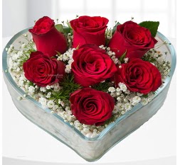 Kalp i�erisinde 7 adet k�rm�z� g�l  Ankara Sincan online �i�ek�i , �i�ek sipari�i 