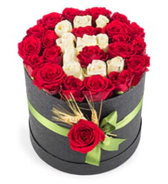 41 adet k�rm�z� beyaz g�l harfli  Ankara Sincan ucuz �i�ek g�nder  
