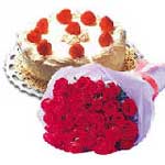 9 adet kirmizi g�l ve pasta   Ankara Sincan �i�ek , �i�ek�i , �i�ek�ilik 