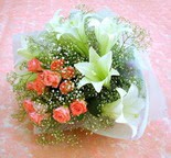  Ankara Sincan ucuz �i�ek g�nder  lilyum ve 7 adet g�l buket