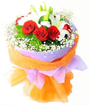  Ankara Sincan �i�ek , �i�ek�i , �i�ek�ilik  1 dal kazablanka 7 adet k�rm�z� g�l buketi