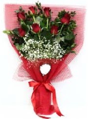 7 adet k�rm�z� g�lden buket tanzimi  Ankara Sincan hediye sevgilime hediye �i�ek 