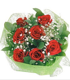 7 adet k�rm�z� g�lden buket tanzim  Ankara Sincan hediye sevgilime hediye �i�ek 