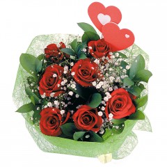  cicek siparisi Ankara Sincan cicek , cicekci  7 adet k�rm�z� g�l ve 2 adet kalp �ubuk