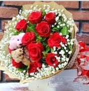 7 adet k�rm�z� g�l 2 adet 10 cm ay� buketi  Ankara Sincan 14 �ubat sevgililer g�n� �i�ek 