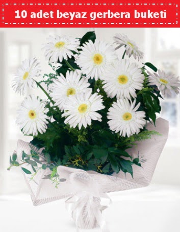 10 Adet beyaz gerbera buketi  sincan �i�ek�i Ankara Sincan internetten �i�ek sat��� 